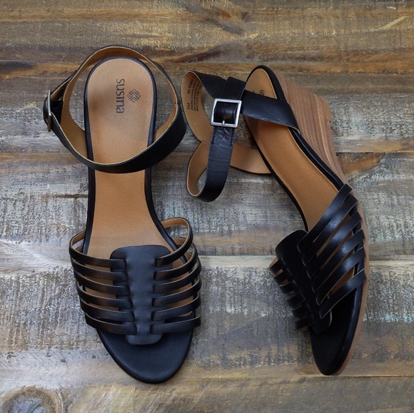 🆕🌿LEATHER GLADIATOR WEDGE SANDALS🌿 - Picture 1 of 10